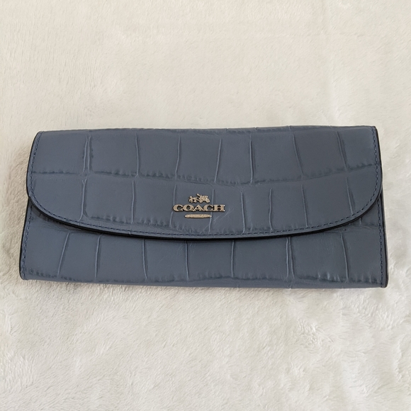 Vintage Coach Croc Embossed Wallet - Picture 1 of 9